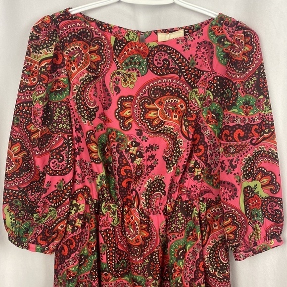 Anthropologie The Korner Paisley Colourful Puff Sleeved Mini Dress - Size Small - Picture 6 of 16